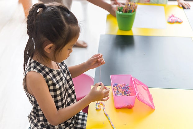 jewelry making - sensory activities for toddlers