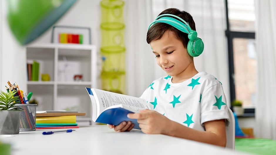 Use Audiobooks allowing your child to listen to the audio version of a book