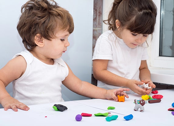 early childhood education with playdough