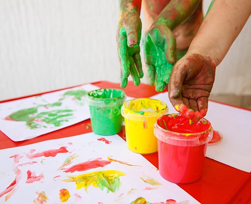 sensory play with paint