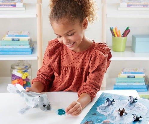 Young girl doing sensory play