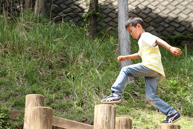 kid playing outside